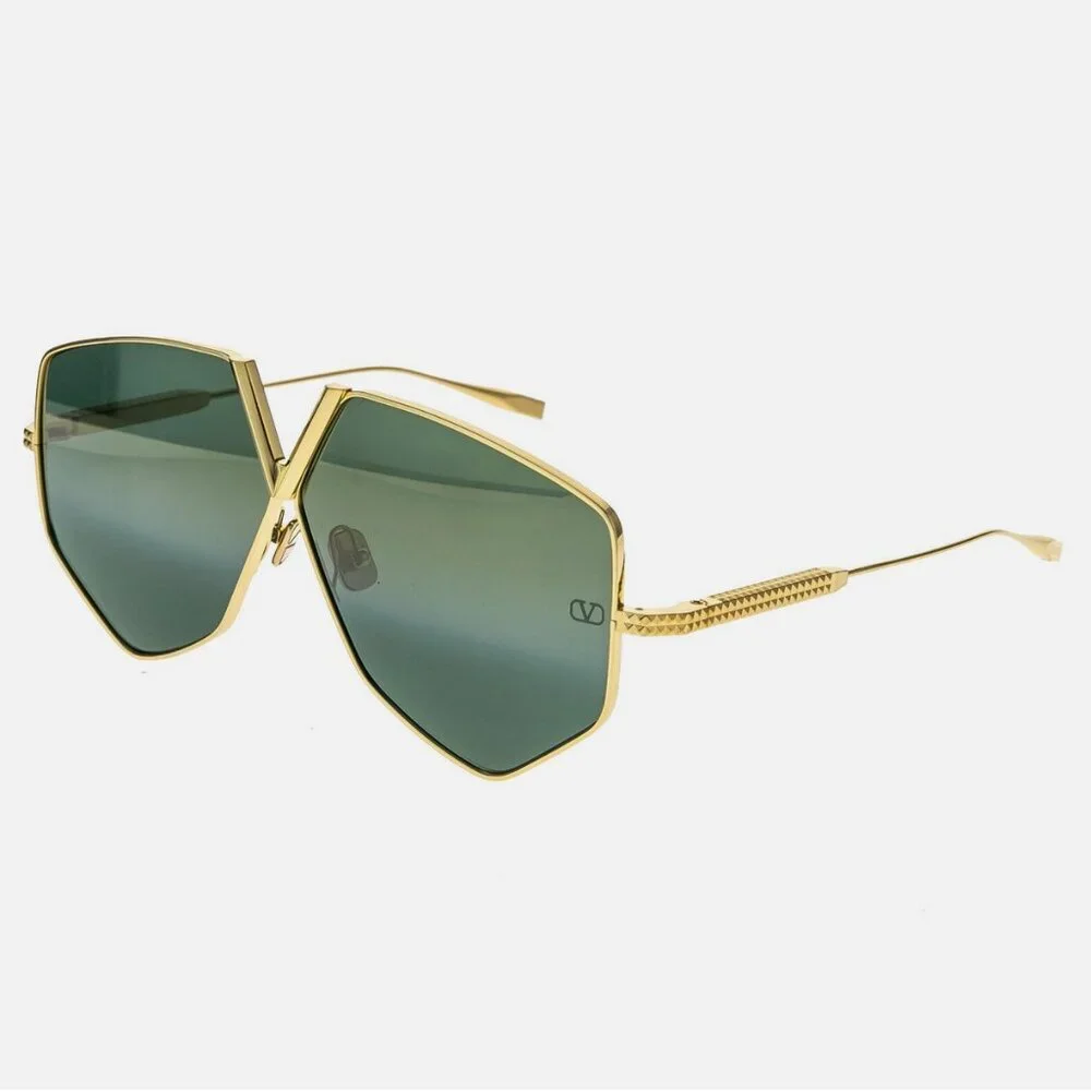 Valentino V HEexagon VLS115 Gold Sunglasses